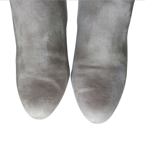 EXPRESS Faux Suede Buckle Strap Side Zip Ankle Boots Taupe Size 8 - Picture 14 of 16